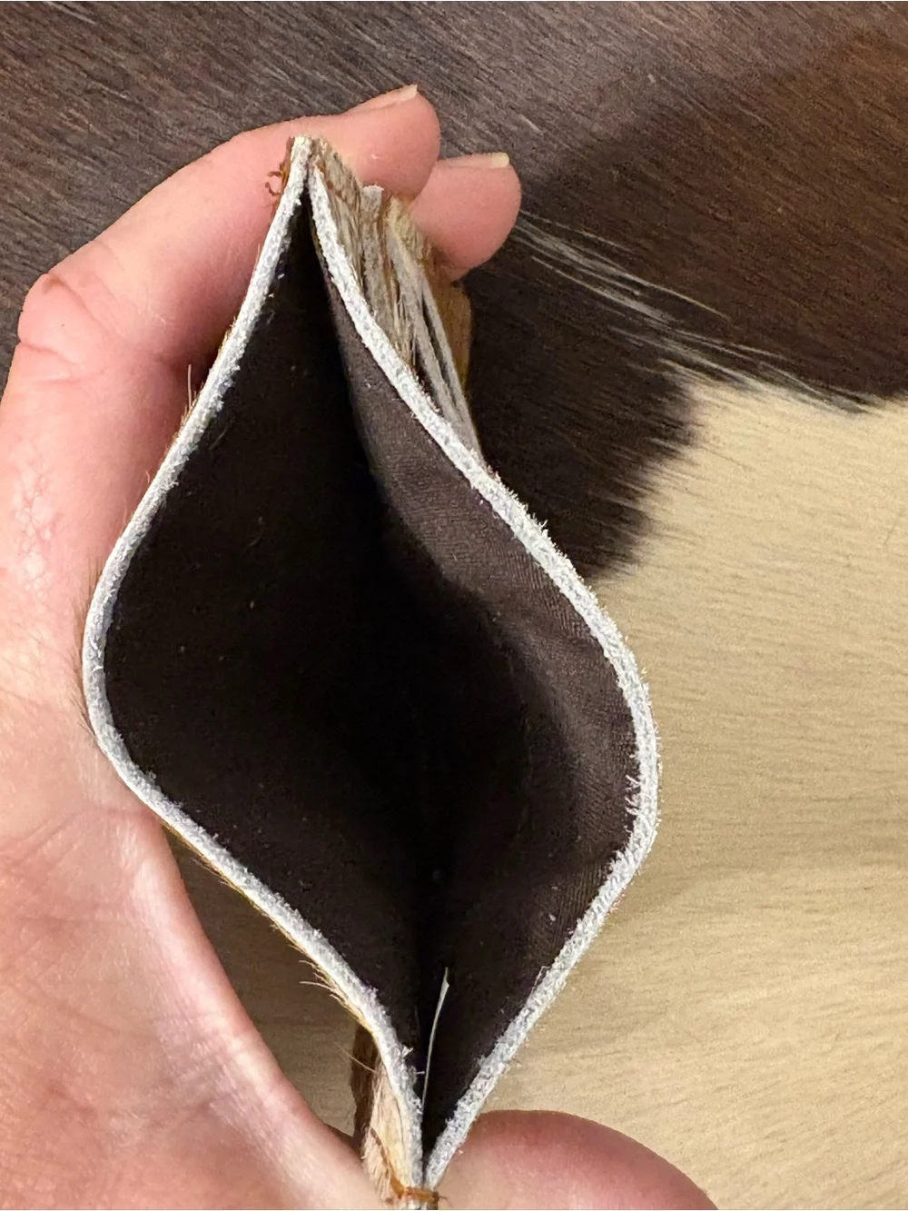 Brown Hair-on Hide Card Wallet